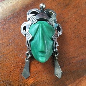 Taxco Mexico Stone Pendant/Pin